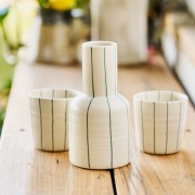 Robert Gordon | Coastal Junction | Carafe Set | Cream with Green Stripe